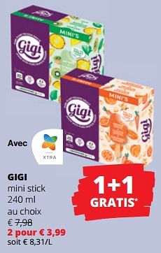 Promotions Gigi mini stick - Gigi - Valide de 11/04/2024 à 24/04/2024 chez Spar (Colruytgroup)