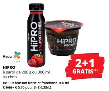 Promoties Hipro boisson fraise et framboise - Danone - Geldig van 11/04/2024 tot 24/04/2024 bij Spar (Colruytgroup)