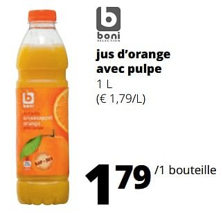 Promoties Jus d’orange avec pulpe - Boni - Geldig van 11/04/2024 tot 24/04/2024 bij Spar (Colruytgroup)