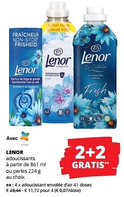 Promotions Lenor adoucissant envolée d’air - Lenor - Valide de 11/04/2024 à 24/04/2024 chez Spar (Colruytgroup)