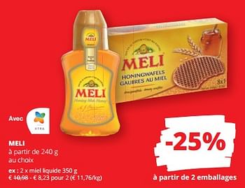 Promotions Miel liquide - Meli - Valide de 11/04/2024 à 24/04/2024 chez Spar (Colruytgroup)