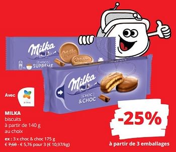 Promotions Milka biscuits choc + choc - Milka - Valide de 11/04/2024 à 24/04/2024 chez Spar (Colruytgroup)