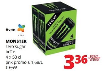 Promotions Monster zero sugar boîte - Monster - Valide de 11/04/2024 à 24/04/2024 chez Spar (Colruytgroup)