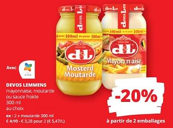 Promotions Moutarde - Devos Lemmens - Valide de 11/04/2024 à 24/04/2024 chez Spar (Colruytgroup)