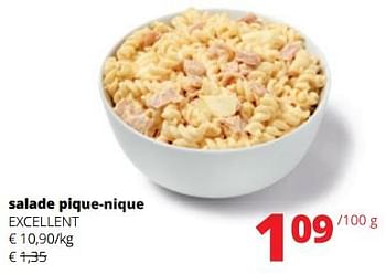 Promoties Salade pique-nique excellent - Excellent - Geldig van 11/04/2024 tot 24/04/2024 bij Spar (Colruytgroup)