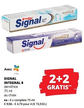 Promoties Signal integral 8 dentifrice complete - Signal - Geldig van 11/04/2024 tot 24/04/2024 bij Spar (Colruytgroup)
