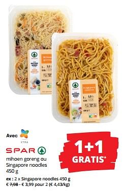 Promotions Singapore noodles - Spar - Valide de 11/04/2024 à 24/04/2024 chez Spar (Colruytgroup)