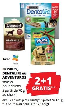 Promotions Snacks pour chiens friskies picnic variety - Purina - Valide de 11/04/2024 à 24/04/2024 chez Spar (Colruytgroup)
