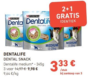 Promotions Dentalife dental snack dentalife medium - Purina - Valide de 17/04/2024 à 28/04/2024 chez Tom&Co