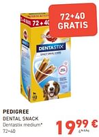 Promoties Pedigree dental snack dentastix medium - Pedigree - Geldig van 17/04/2024 tot 28/04/2024 bij Tom&Co