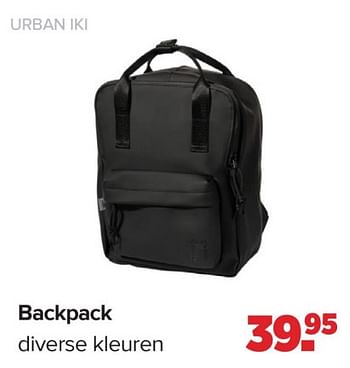 Promotions Backpack diverse kleuren - Urban Iki - Valide de 15/04/2024 à 25/05/2024 chez Baby-Dump