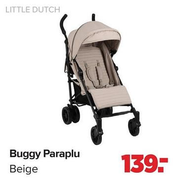 Promotions Buggy paraplu beige - Little Dutch - Valide de 15/04/2024 à 25/05/2024 chez Baby-Dump