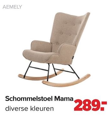 Promotions Schommelstoel mama diverse kleuren - Aemely - Valide de 15/04/2024 à 25/05/2024 chez Baby-Dump