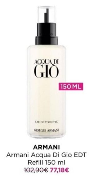 Promotions Armani armani acqua di gio edt refill - Armani - Valide de 15/04/2024 à 21/04/2024 chez ICI PARIS XL
