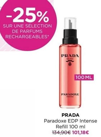 Promoties Prada paradoxe edp intense refill - Prada - Geldig van 15/04/2024 tot 21/04/2024 bij ICI PARIS XL
