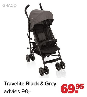 Promotions Travelite black + grey - Graco - Valide de 15/04/2024 à 25/05/2024 chez Baby-Dump