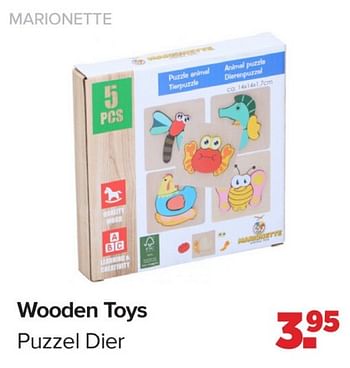 Promotions Wooden toys puzzel dier - Marionette Wooden Toys - Valide de 15/04/2024 à 25/05/2024 chez Baby-Dump
