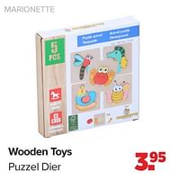 Promoties Wooden toys puzzel dier - Marionette Wooden Toys - Geldig van 15/04/2024 tot 25/05/2024 bij Baby-Dump