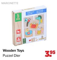 Wooden toys puzzel dier-Marionette Wooden Toys