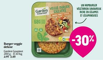 Promoties Burger veggie deluxe - Garden Gourmet - Geldig van 18/04/2024 tot 24/04/2024 bij Delhaize
