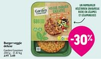 Promotions Burger veggie deluxe - Garden Gourmet - Valide de 18/04/2024 à 24/04/2024 chez Delhaize