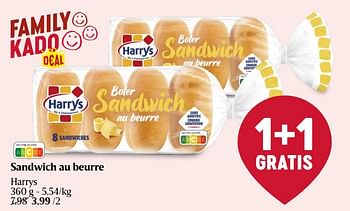 Promoties Sandwich au beurre harrys - Harry's - Geldig van 18/04/2024 tot 24/04/2024 bij Delhaize