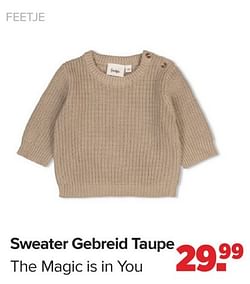 Sweater gebreid taupe the magic is in you