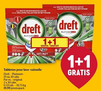 Promoties Dreft - platinum+ original - Dreft - Geldig van 18/04/2024 tot 24/04/2024 bij Delhaize