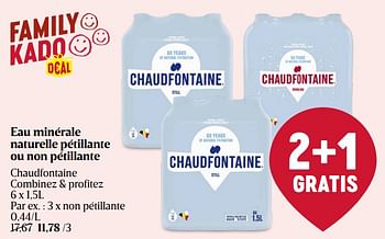 Promoties Eau minérale naturelle pétillante ou non pétillante - Chaudfontaine - Geldig van 18/04/2024 tot 24/04/2024 bij Delhaize