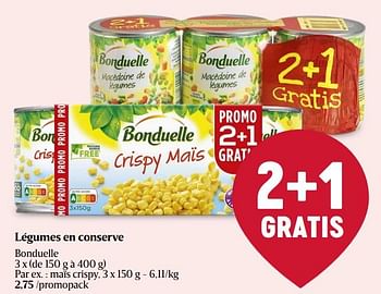 Promotions Maïs crispy - Bonduelle - Valide de 18/04/2024 à 24/04/2024 chez Delhaize