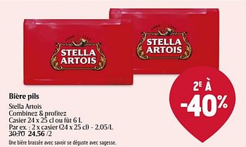 Promoties Bière pils - Stella Artois - Geldig van 18/04/2024 tot 24/04/2024 bij Delhaize