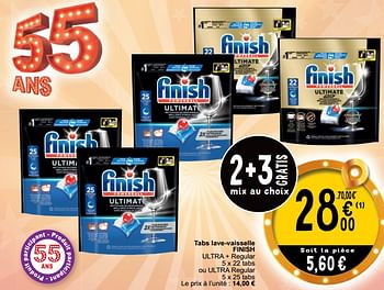 Promoties Tabs lave-vaisselle finish - Finish - Geldig van 16/04/2024 tot 22/04/2024 bij Cora