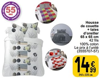 Promotions Housse de couette + taies d’oreiller - Produit maison - Cora - Valide de 16/04/2024 à 22/04/2024 chez Cora