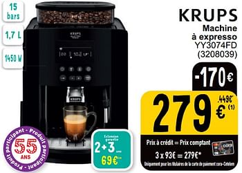 Promoties Krups machine à expresso yy3074fd - Krups - Geldig van 16/04/2024 tot 22/04/2024 bij Cora