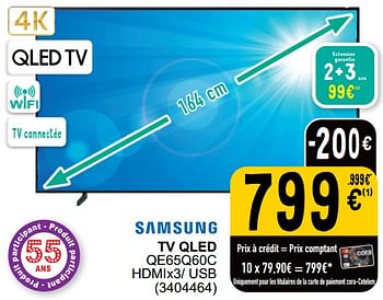 Promoties Samsung tv qled qe65q60c - Samsung - Geldig van 16/04/2024 tot 22/04/2024 bij Cora