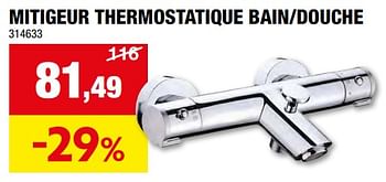 Promoties Mitigeur thermostatique bain-douche - Lugano - Geldig van 17/04/2024 tot 28/04/2024 bij Hubo
