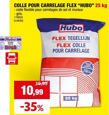 Promoties Colle pour carrelage flex hubo - Huismerk - Hubo  - Geldig van 17/04/2024 tot 28/04/2024 bij Hubo