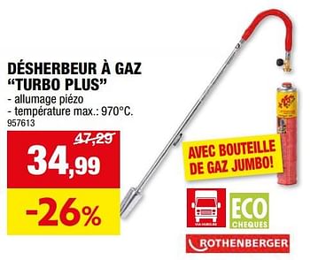 Promoties Désherbeur à gaz turbo plus - Rothenberger Industrial - Geldig van 17/04/2024 tot 28/04/2024 bij Hubo