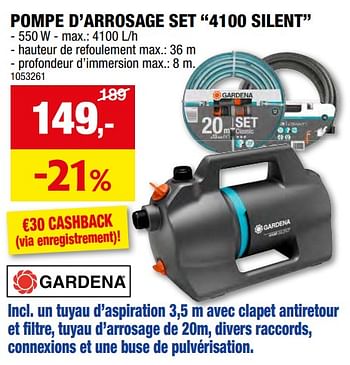 Promoties Pompe d’arrosage set 4100 silent - Gardena - Geldig van 17/04/2024 tot 28/04/2024 bij Hubo