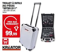 Promotions Trolley à outils 253 pièces krt951011 - Kreator - Valide de 17/04/2024 à 28/04/2024 chez Hubo