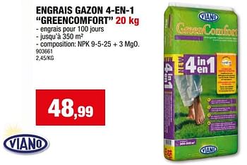 Promoties Engrais gazon 4-en-1 greencomfort - Viano - Geldig van 17/04/2024 tot 28/04/2024 bij Hubo