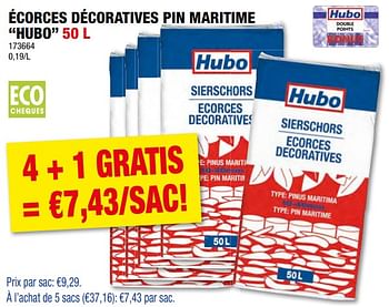 Promoties Écorces décoratives pin maritime hubo - Huismerk - Hubo  - Geldig van 17/04/2024 tot 28/04/2024 bij Hubo