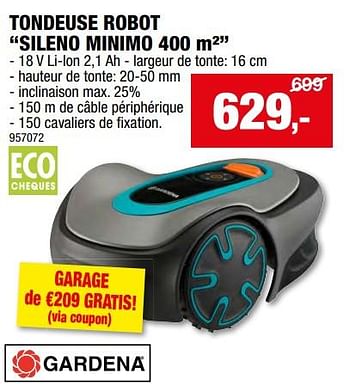 Promotions Gardena tondeuse robot sileno minimo - Gardena - Valide de 17/04/2024 à 28/04/2024 chez Hubo