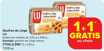 Promoties Gaufres de liège lu - Lu - Geldig van 17/04/2024 tot 23/04/2024 bij Carrefour
