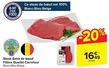 Promoties Steak extra de boeuf filière qualité carrefour - Huismerk - Carrefour  - Geldig van 17/04/2024 tot 23/04/2024 bij Carrefour
