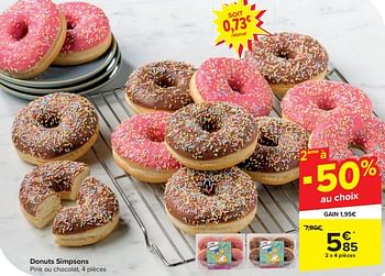 Promoties Donuts simpsons - Huismerk - Carrefour  - Geldig van 17/04/2024 tot 23/04/2024 bij Carrefour