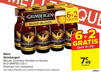 Promoties Bière grimbergen - Grimbergen - Geldig van 17/04/2024 tot 23/04/2024 bij Carrefour