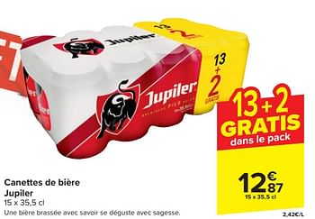 Promoties Canettes de bière jupiler - Jupiler - Geldig van 17/04/2024 tot 23/04/2024 bij Carrefour