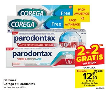 Promotions Dentifrice au fluor parodontax - Produit maison - Carrefour  - Valide de 17/04/2024 à 23/04/2024 chez Carrefour
