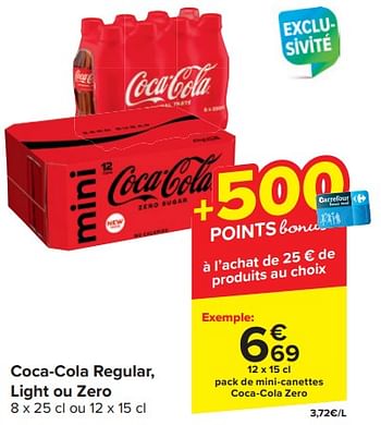 Promoties Pack de mini-canettes coca-cola zero - Coca Cola - Geldig van 17/04/2024 tot 23/04/2024 bij Carrefour
